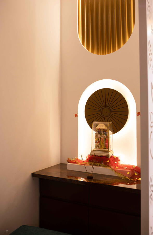 Pooja space inspired by divine grace.
